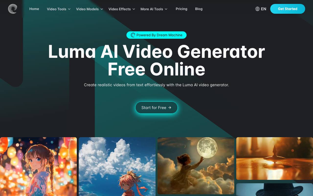 Luma AI Video Generator Free Online Powered By Dream Machine screenshot