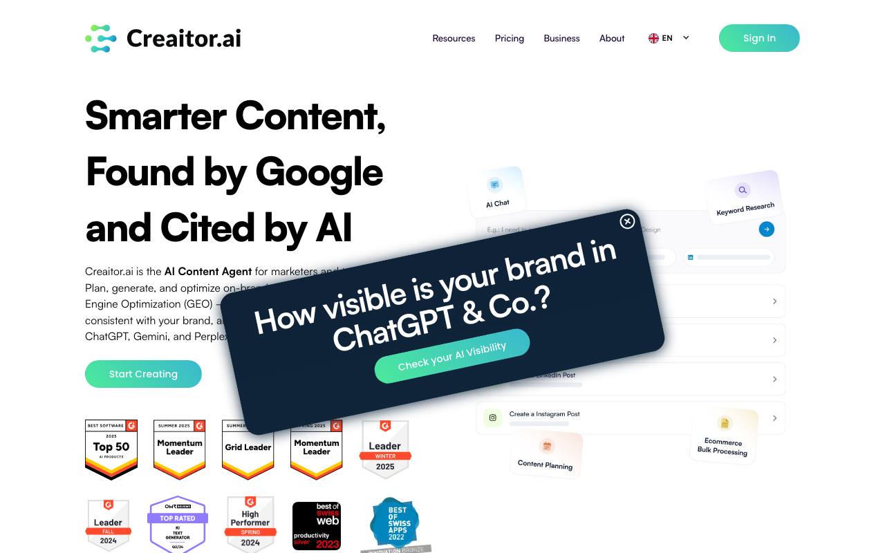 Creaitor.ai screenshot