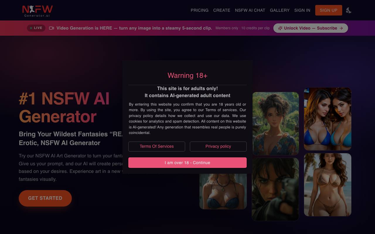 NSFW Art Generator AI screenshot