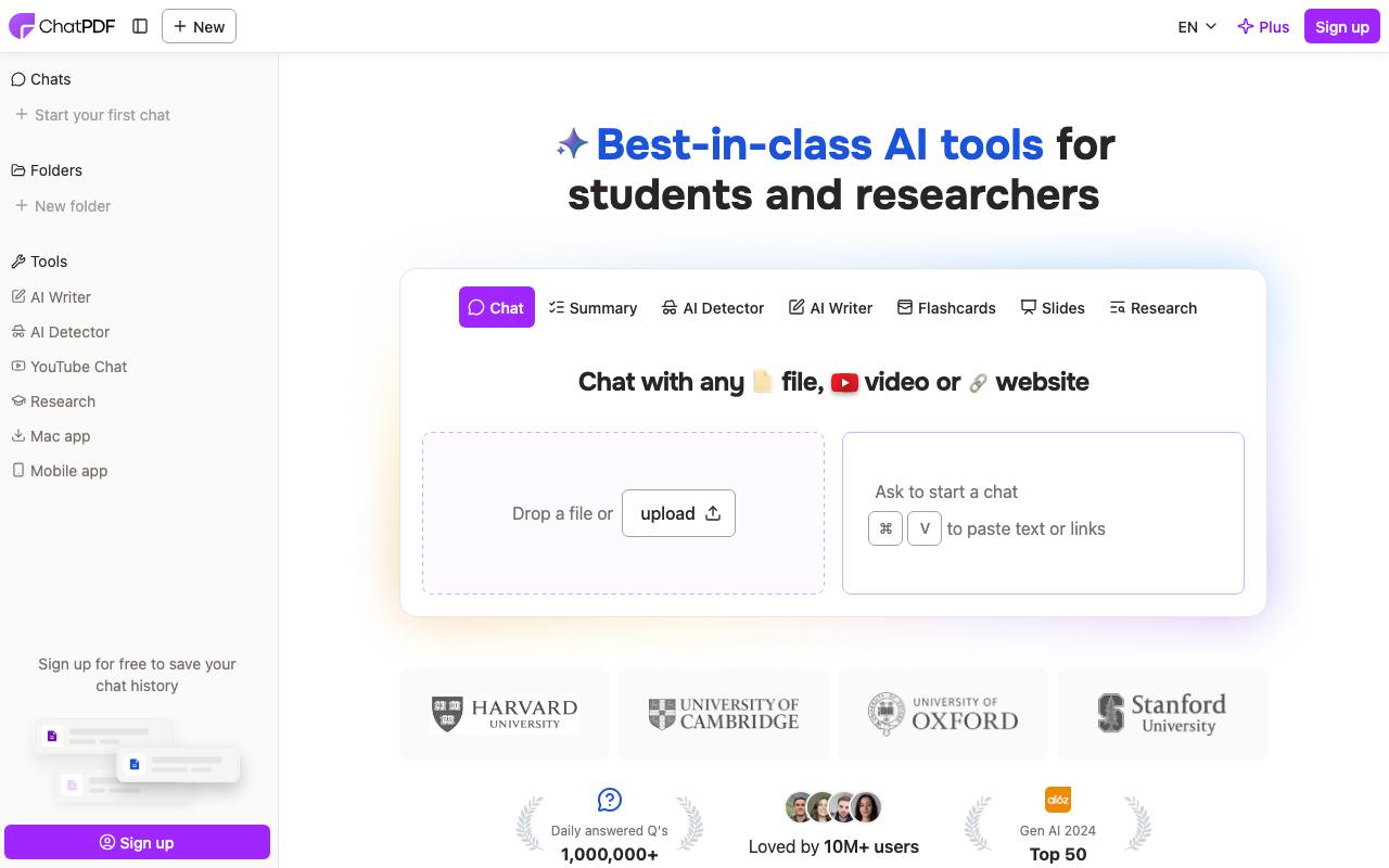 ChatPDF screenshot
