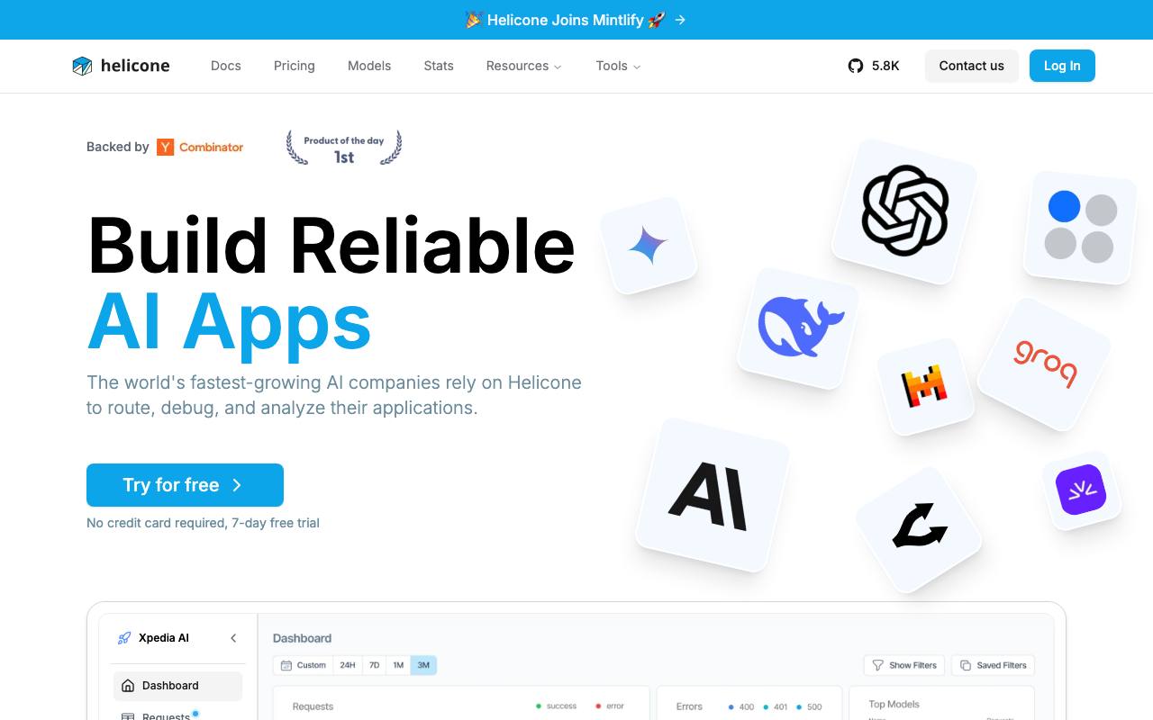 Helicone screenshot