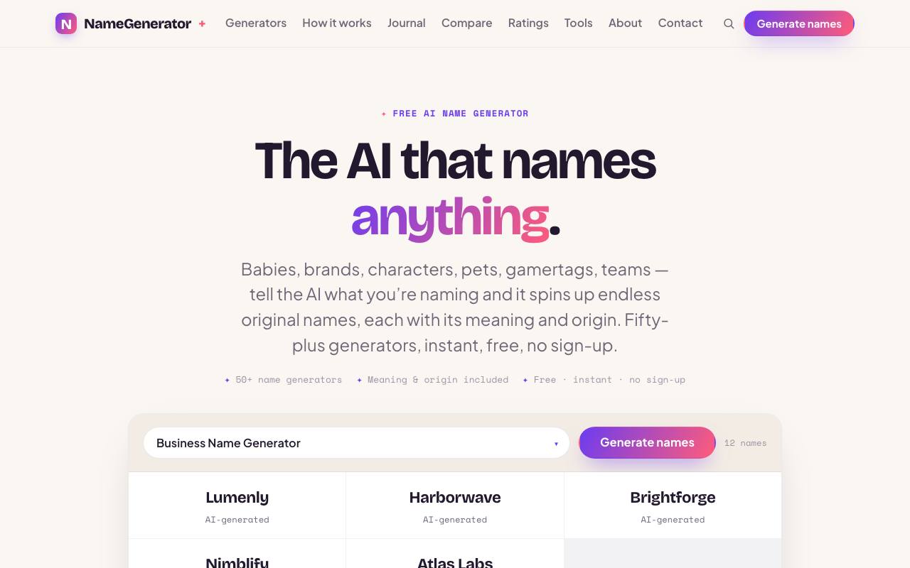 Name Generator screenshot