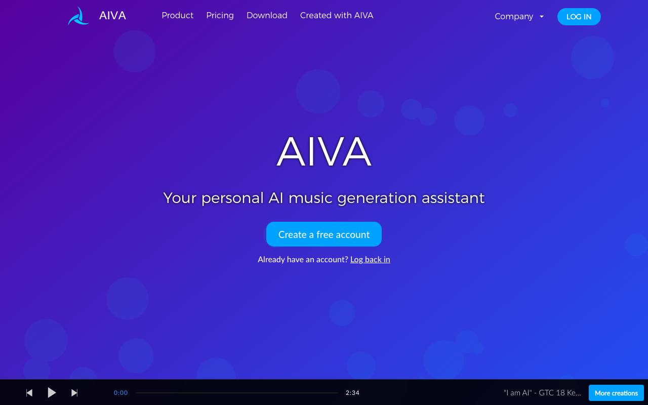 Aiva screenshot