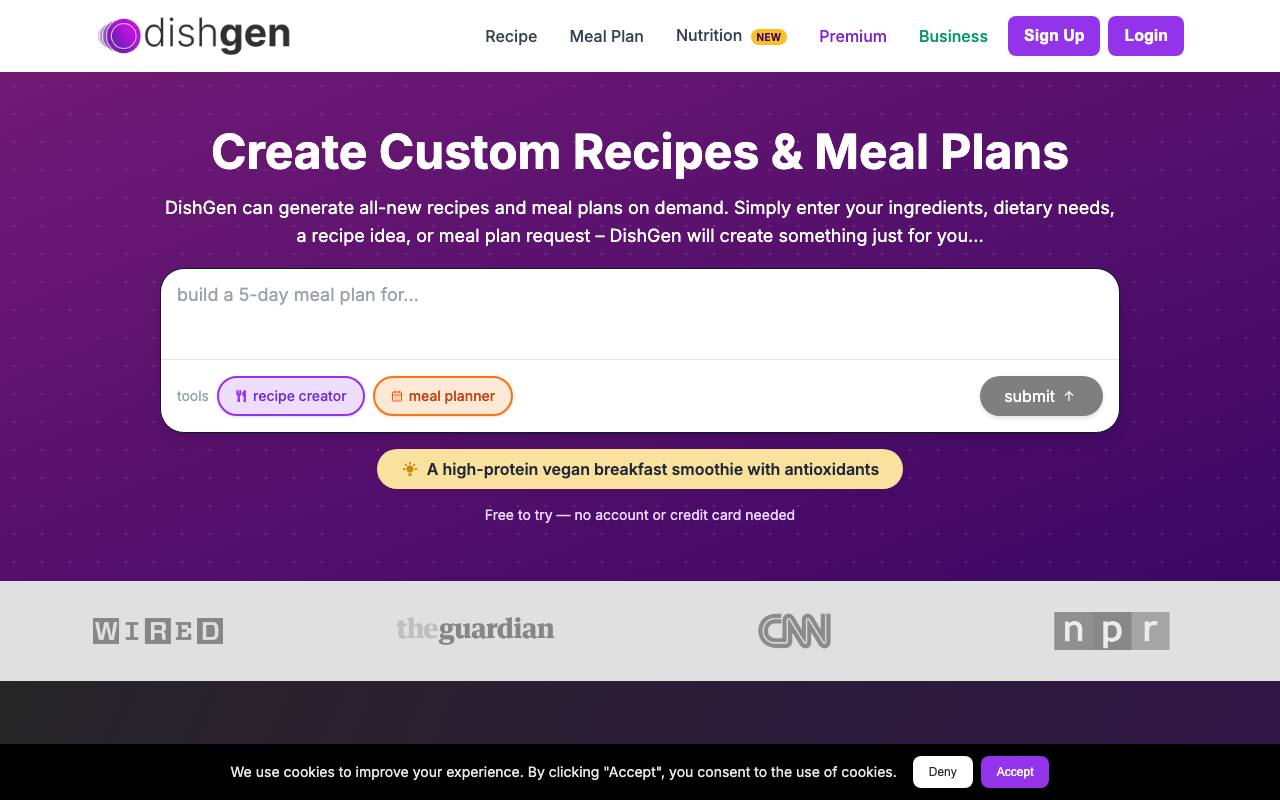 DishGen screenshot