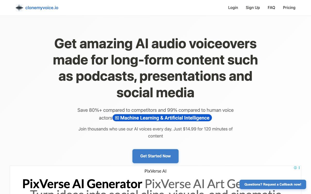 Clonemyvoice.io screenshot