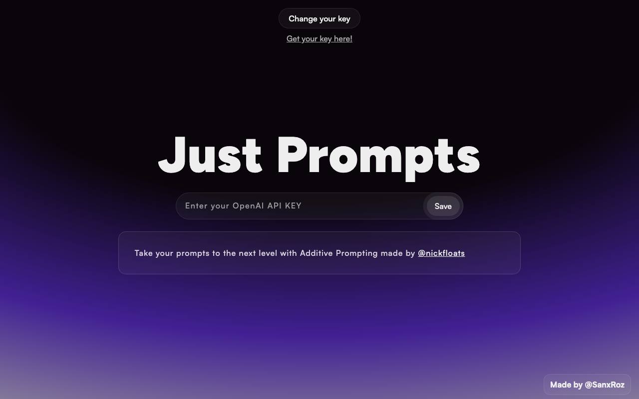 Just Prompts screenshot