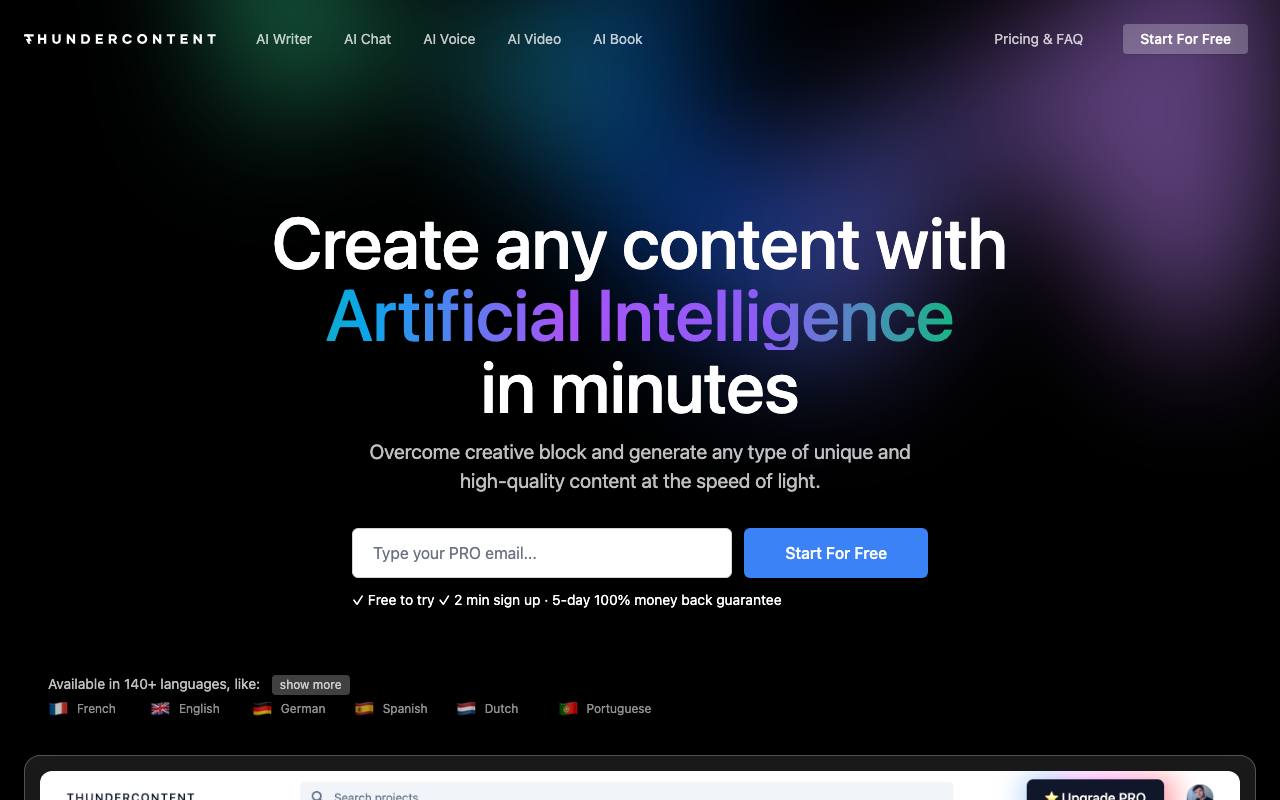 Thundercontent screenshot