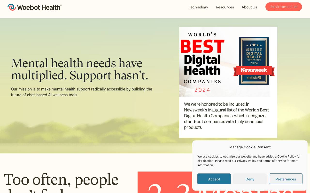 Woebot Health screenshot