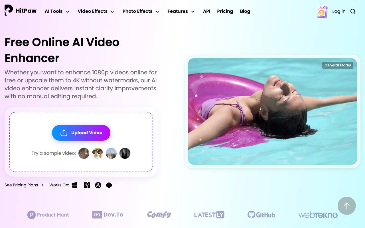 HitPaw Online Video Enhancer screenshot
