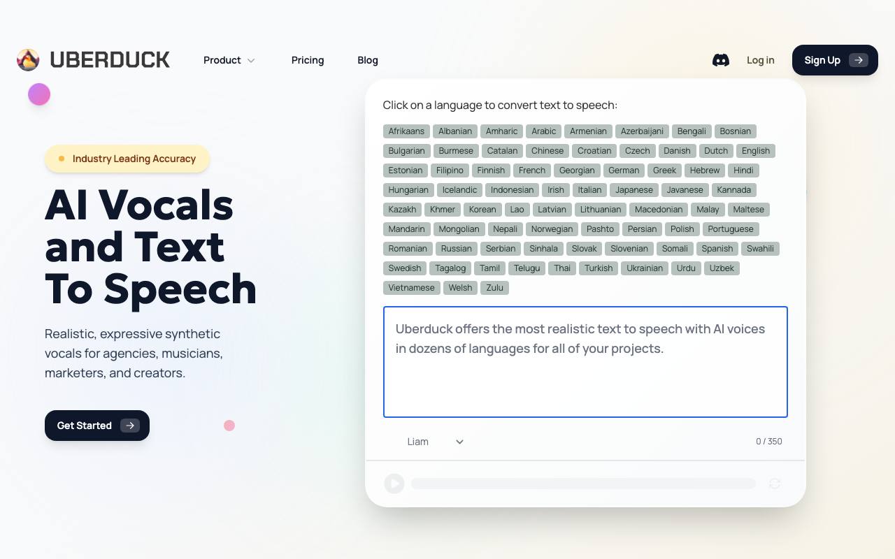 Uberduck screenshot