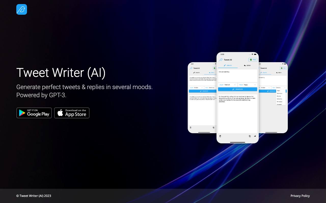 Tweet Writer AI screenshot