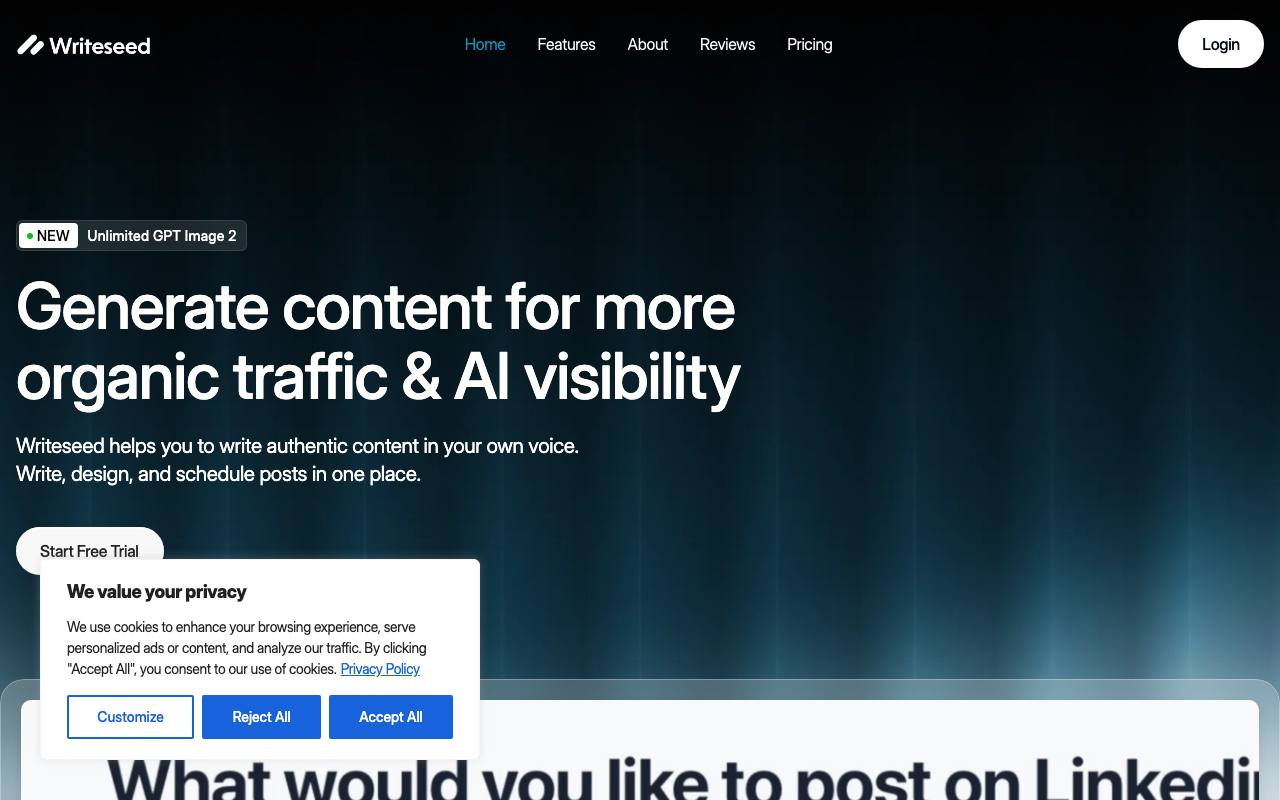 Writeseed screenshot