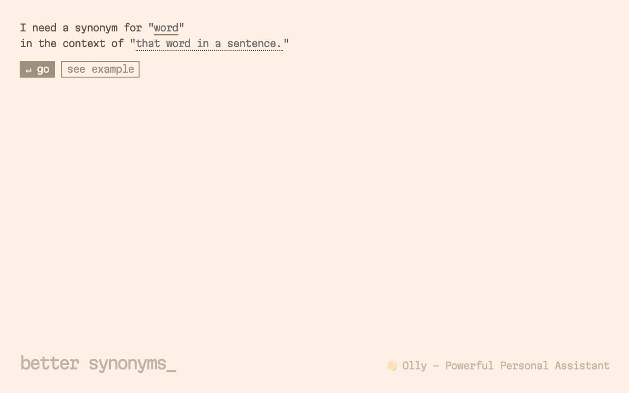 Better Synonyms screenshot