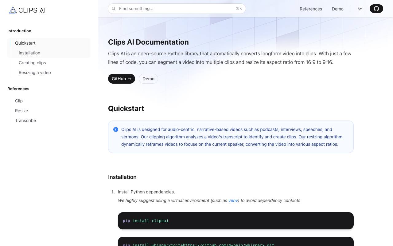 Clips AI screenshot