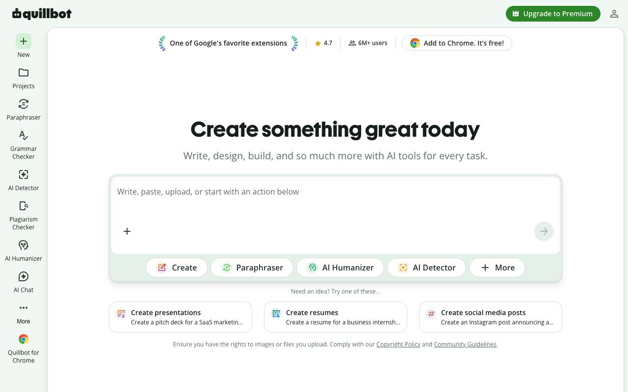 Quillbot Paraphraser screenshot