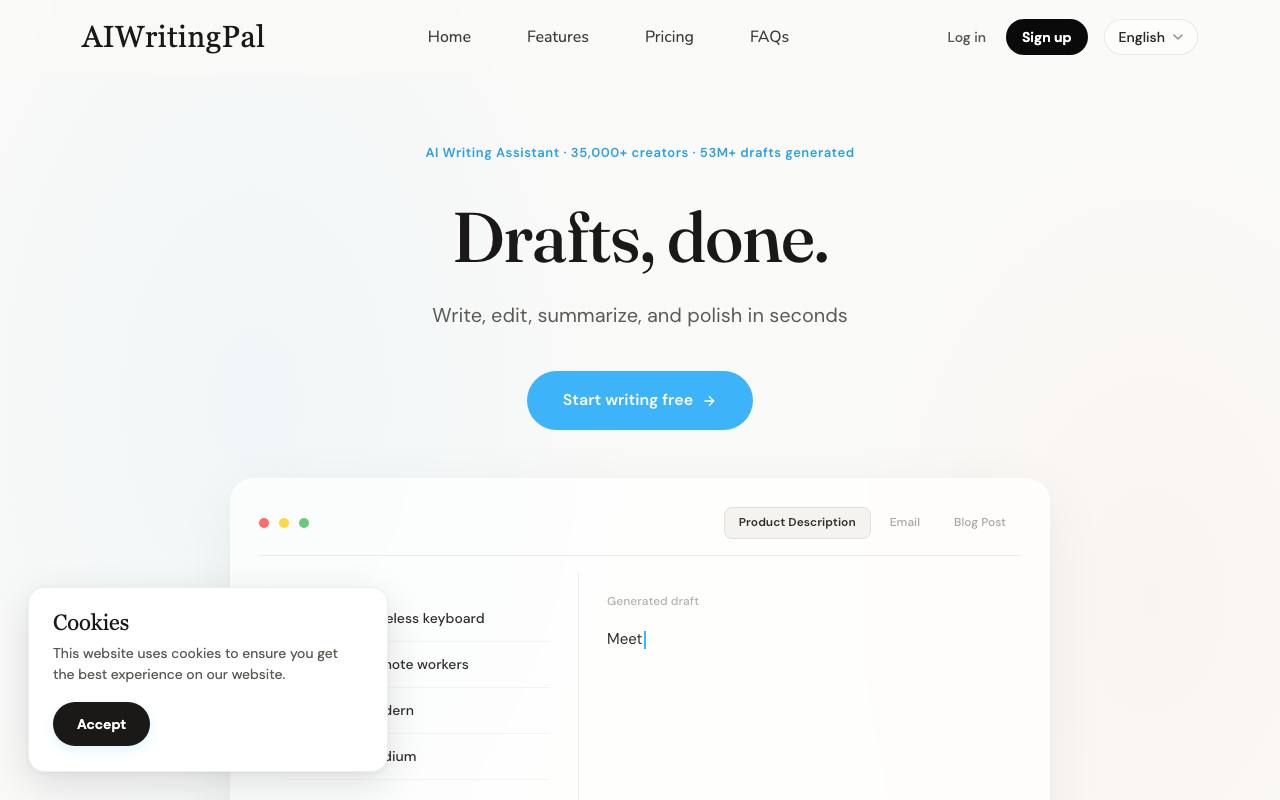 AIWritingPal screenshot