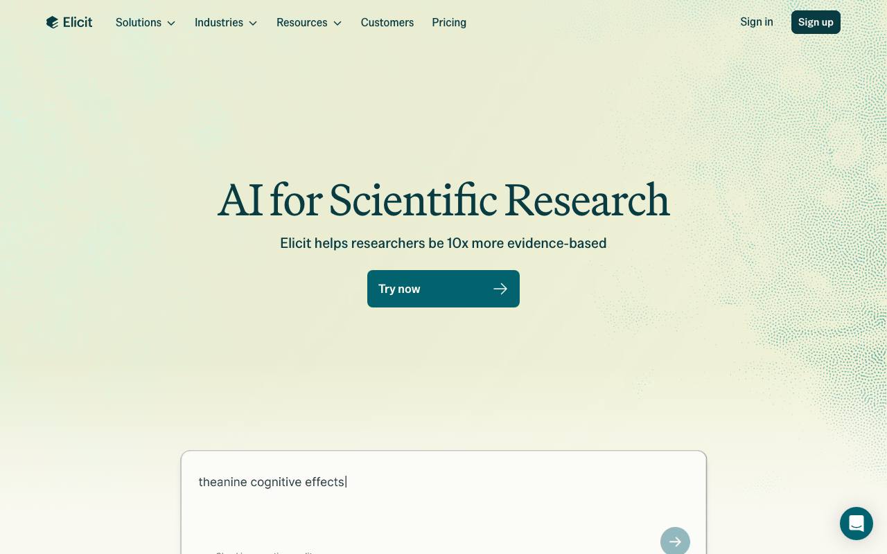 Elicit screenshot