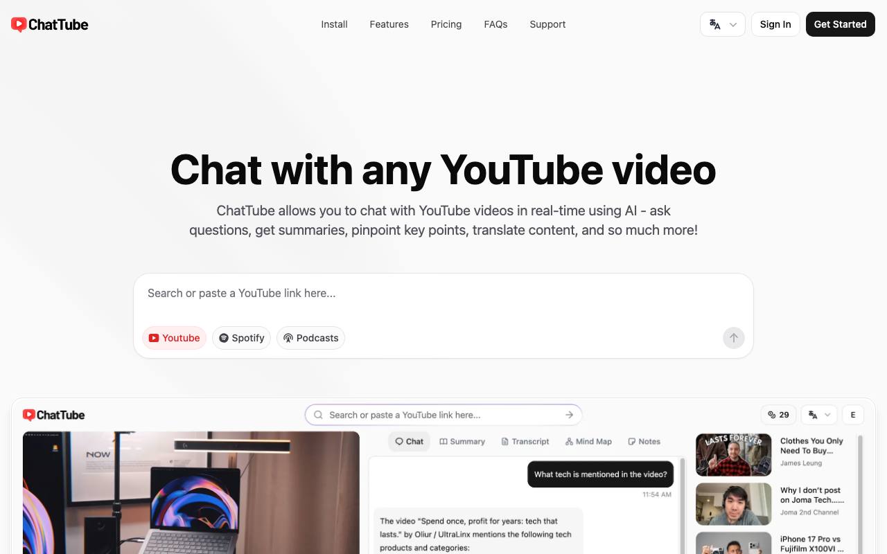 ChatTube screenshot