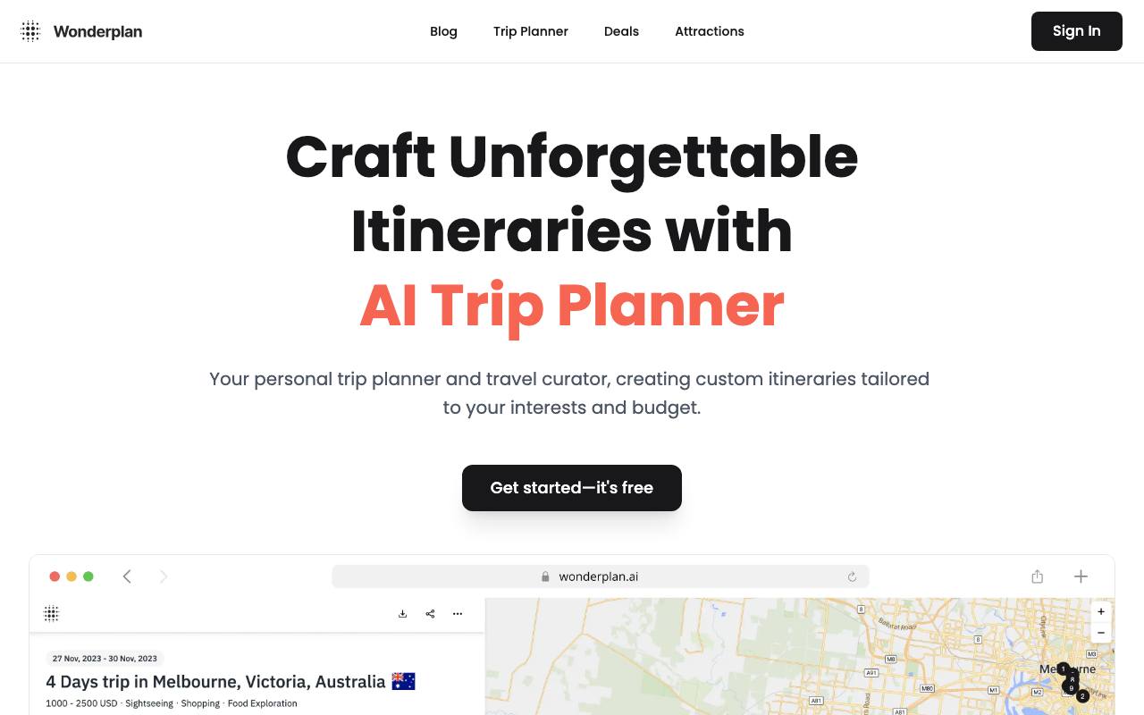 Wonderplan screenshot