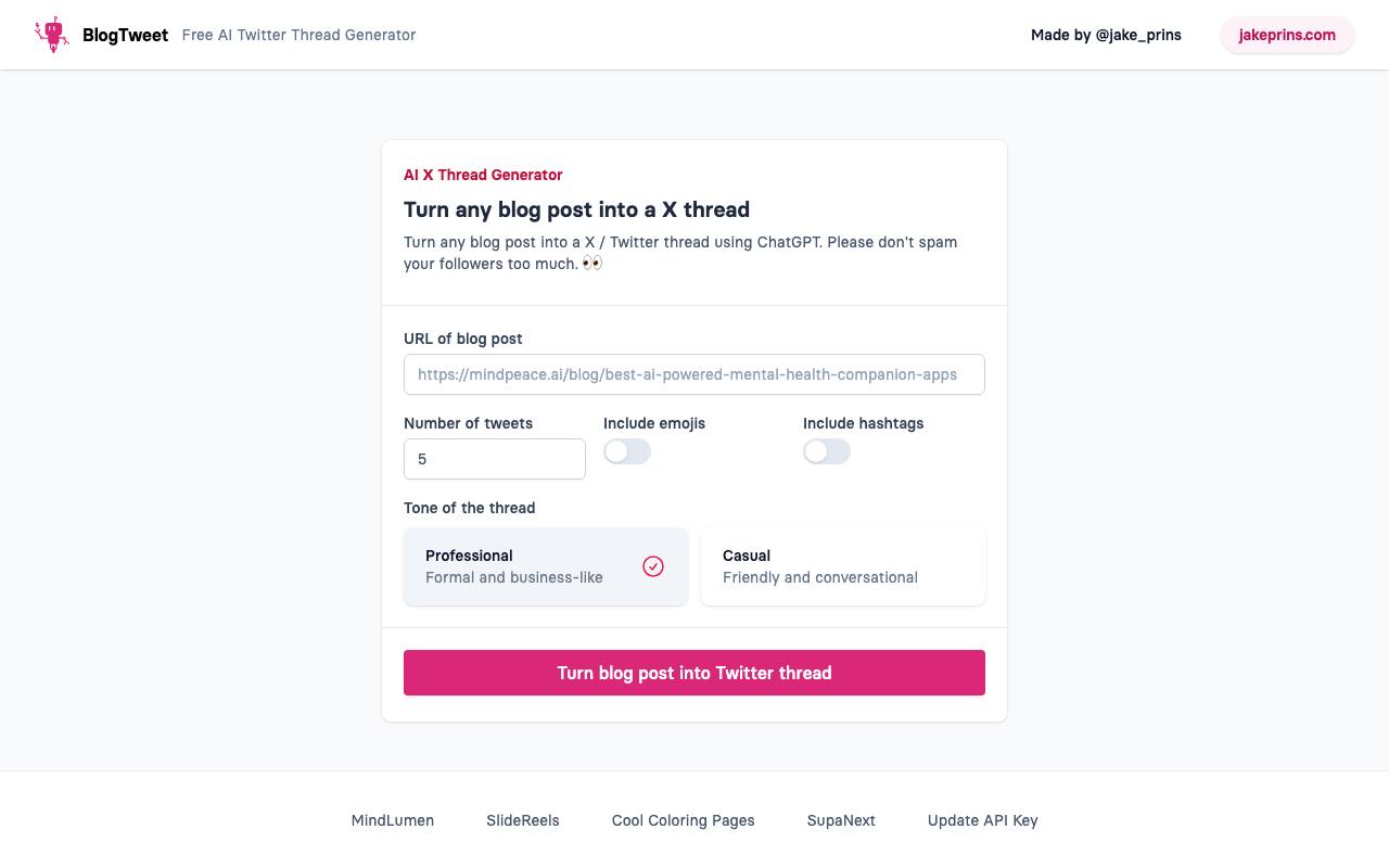 BlogTweet screenshot