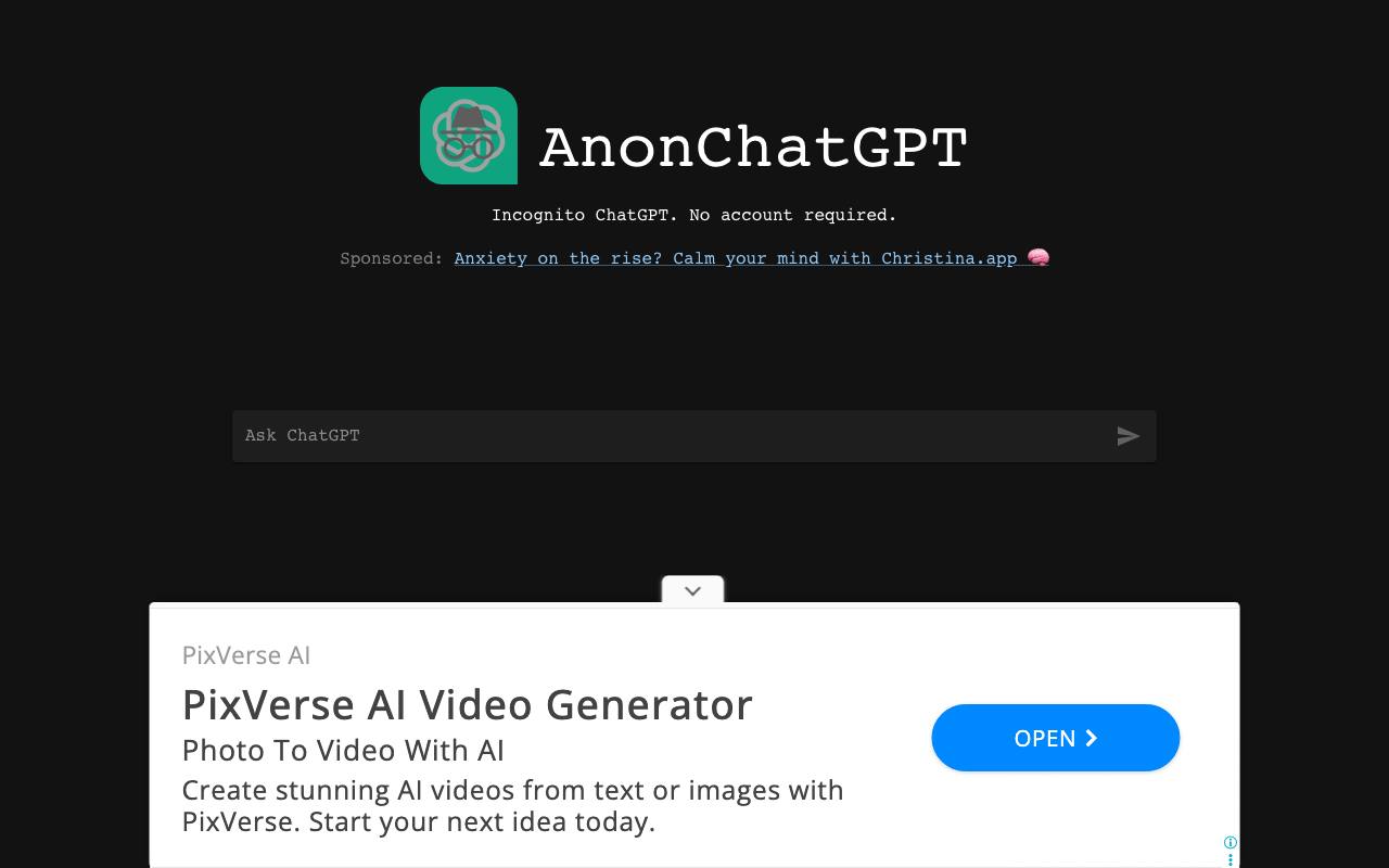 AnonChatGPT screenshot