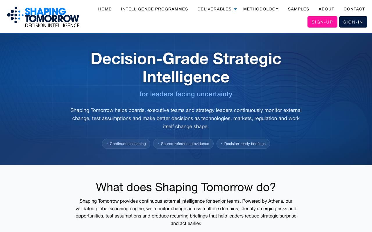 Shaping Tomorrow screenshot