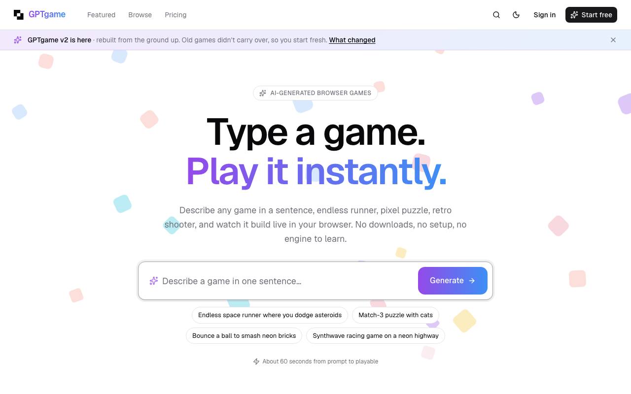 GPTGame screenshot