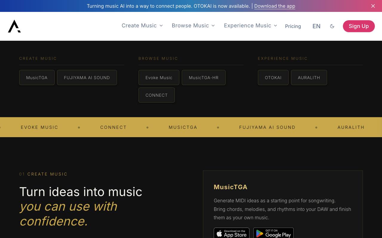 Evoke Music screenshot