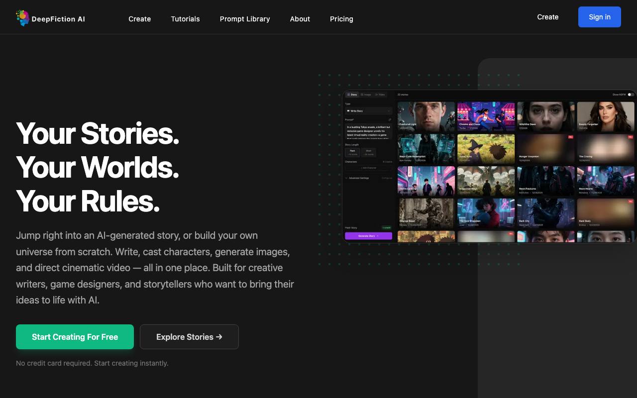 DeepFiction screenshot