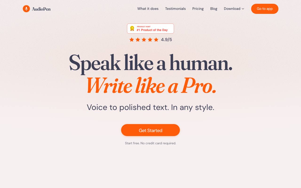 AudioPen screenshot