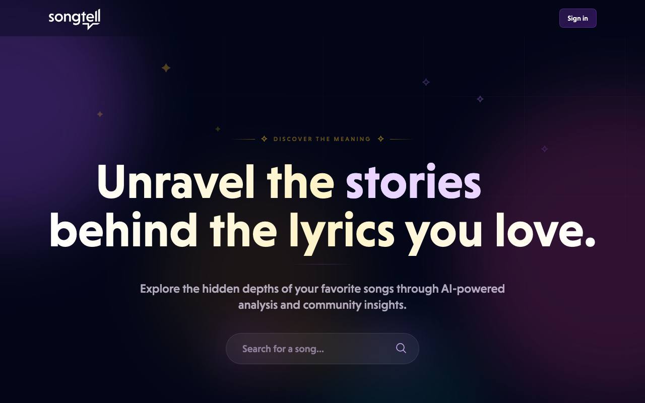 Songtell screenshot