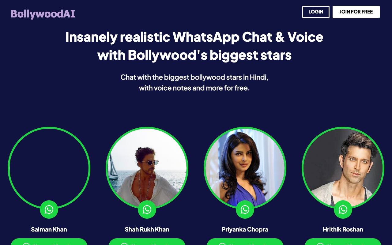 Bollywood AI screenshot