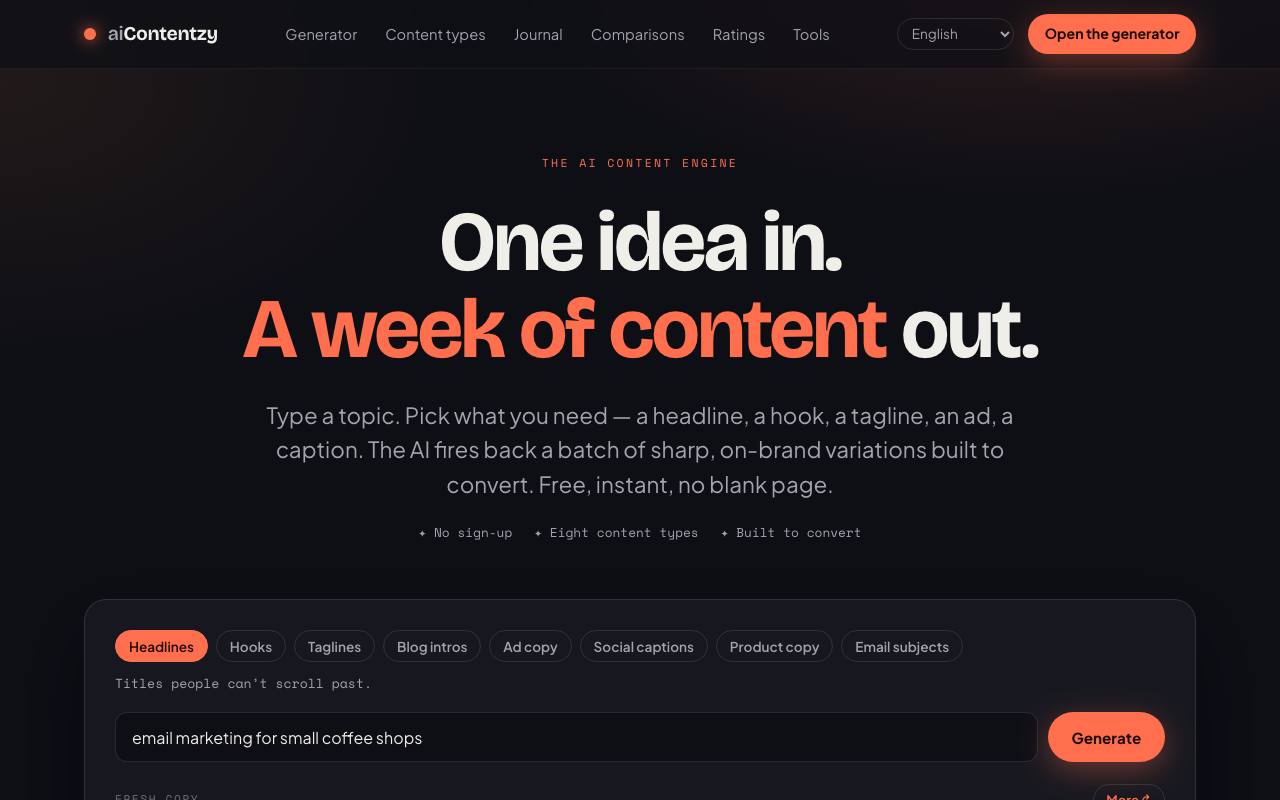 AiContentzy screenshot