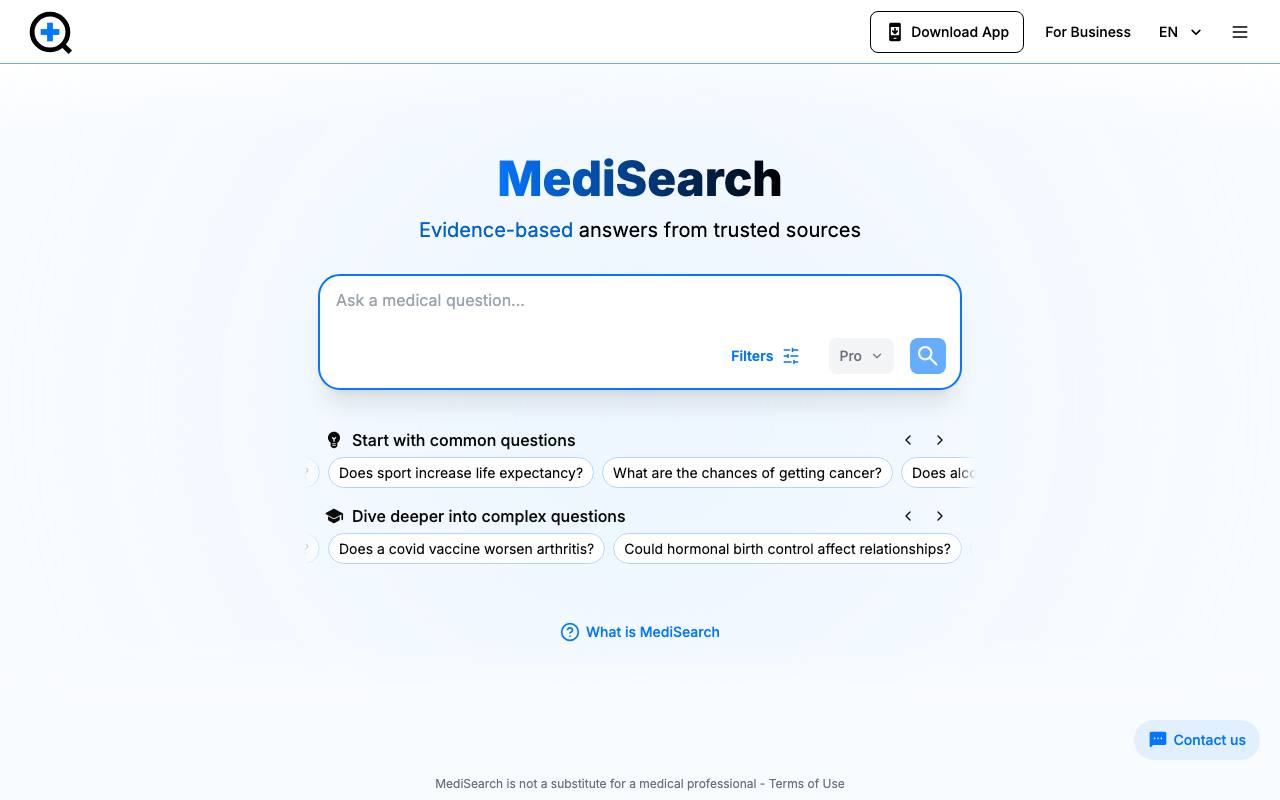MediSearch screenshot