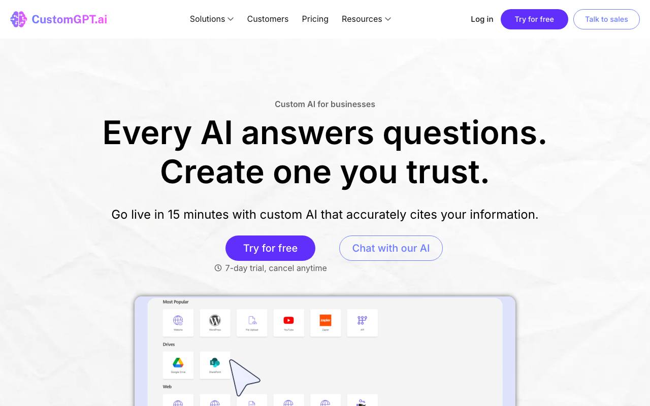 CustomGPT screenshot
