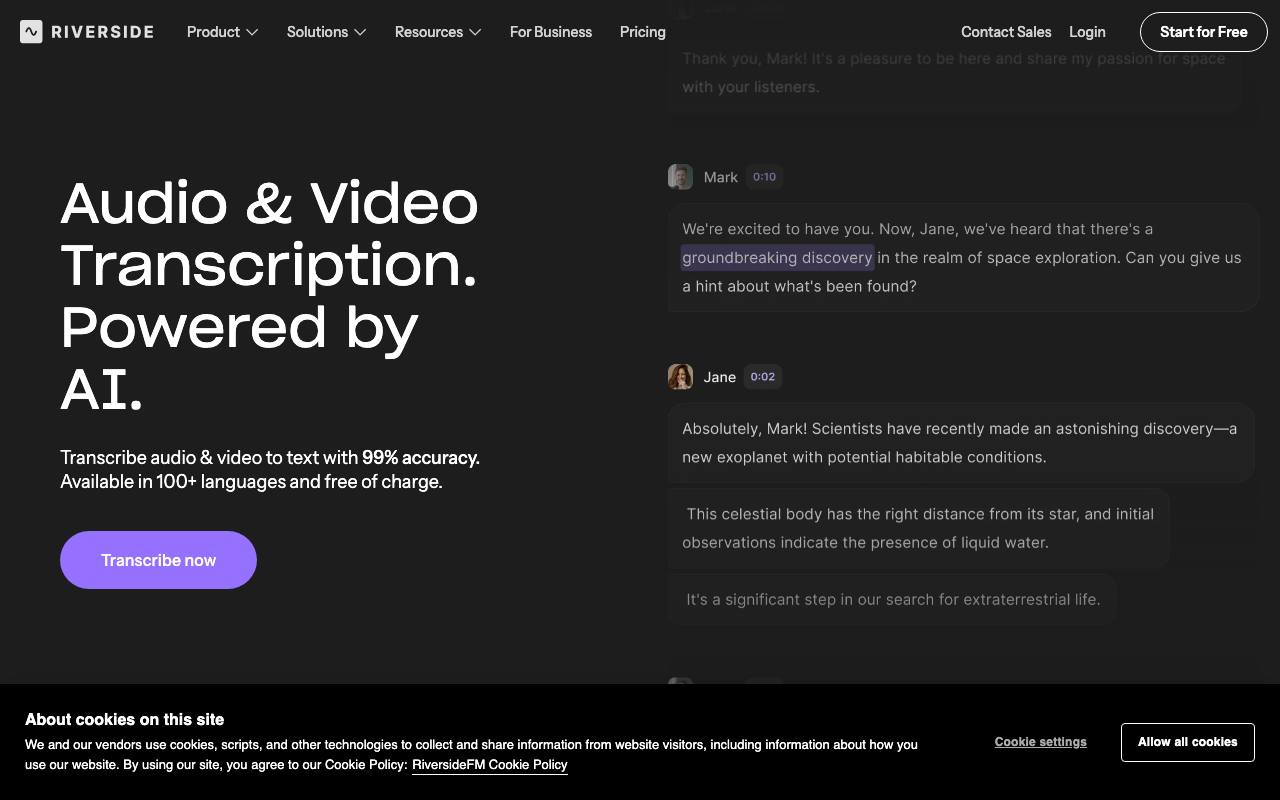 AI Transcription by Riverside screenshot