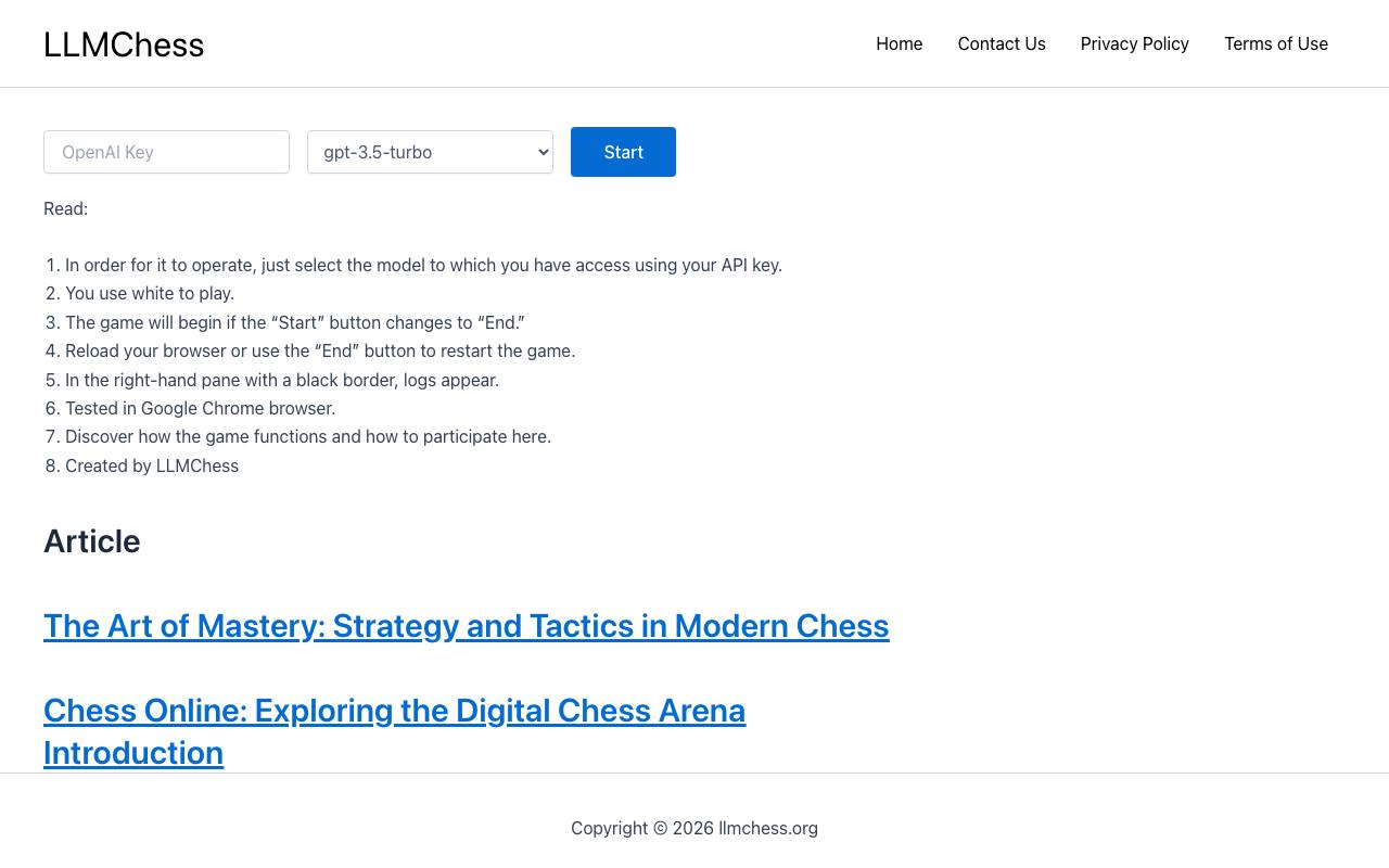 LLMChess screenshot