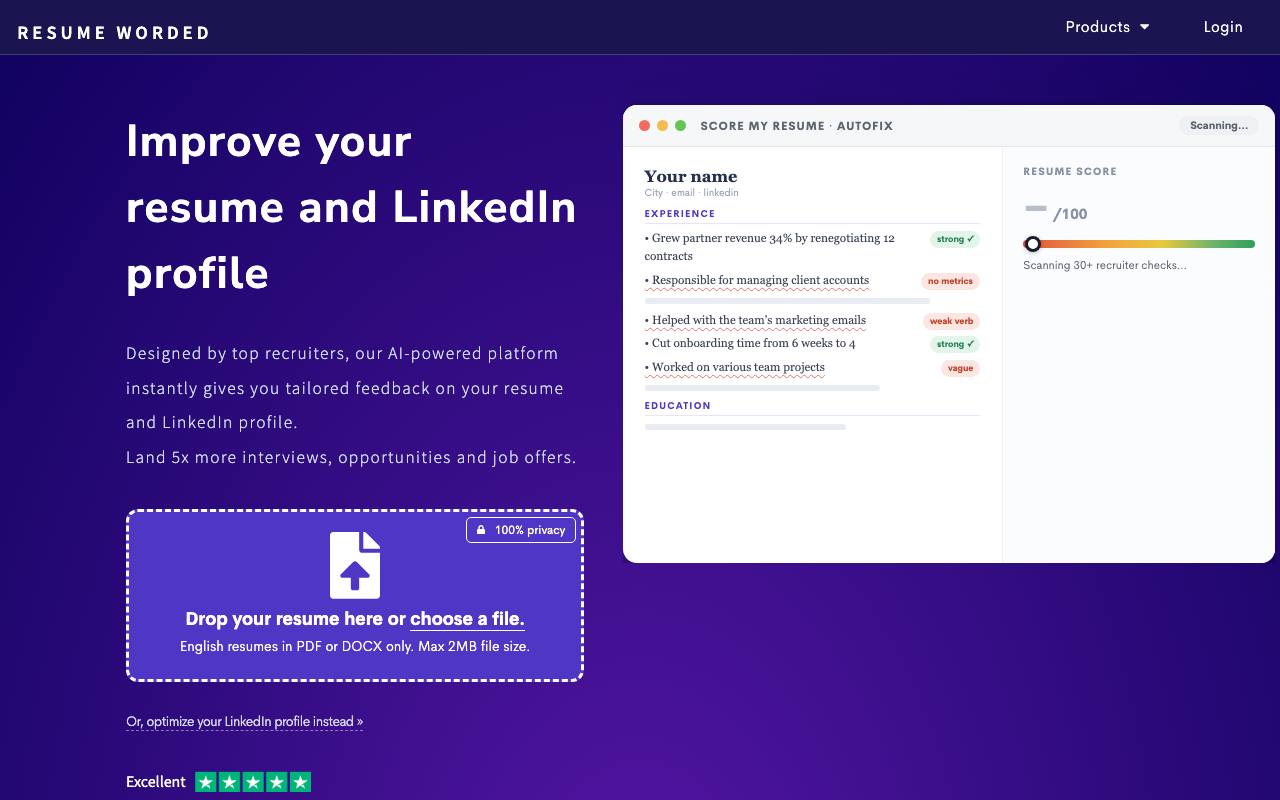 Resume Worded screenshot