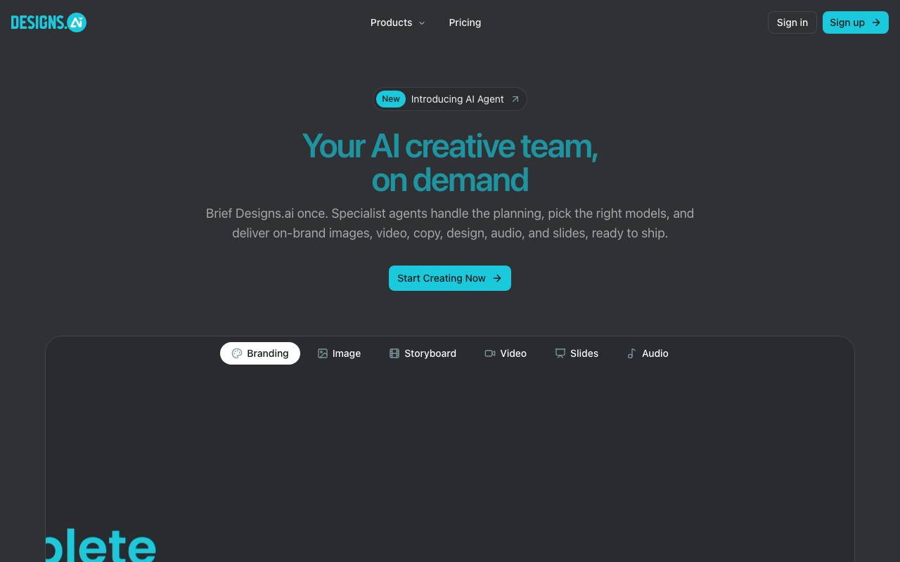 Designs AI screenshot