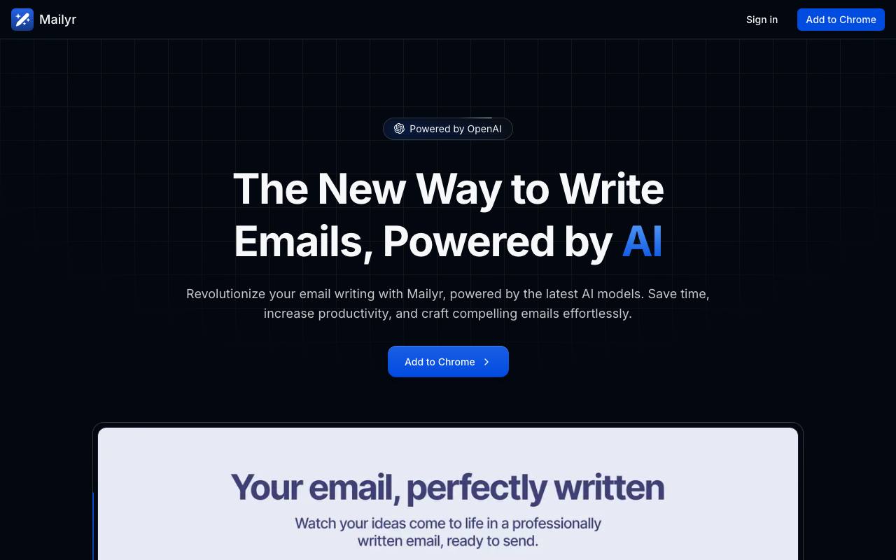 Mailyr screenshot