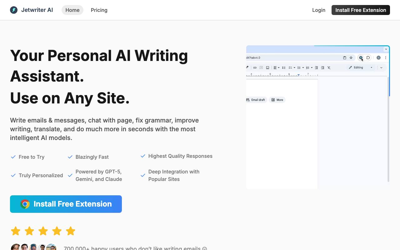 ChatGPT Writer screenshot