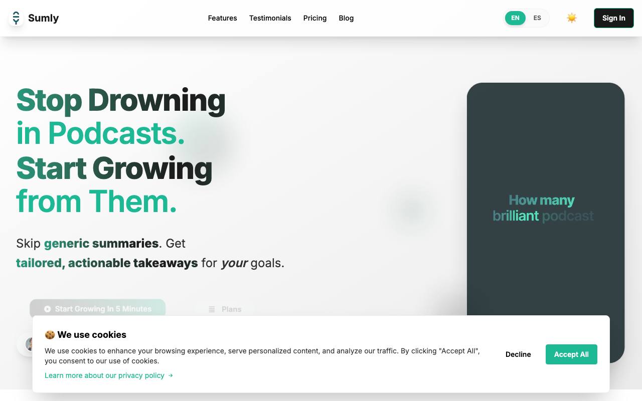 SumlyAI screenshot