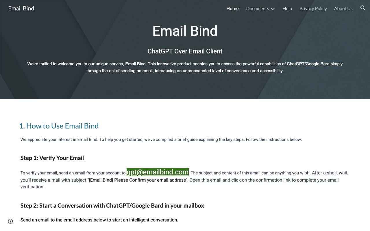 Email Bind screenshot