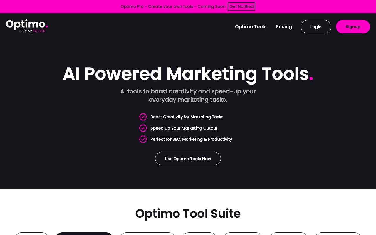 Optimo screenshot