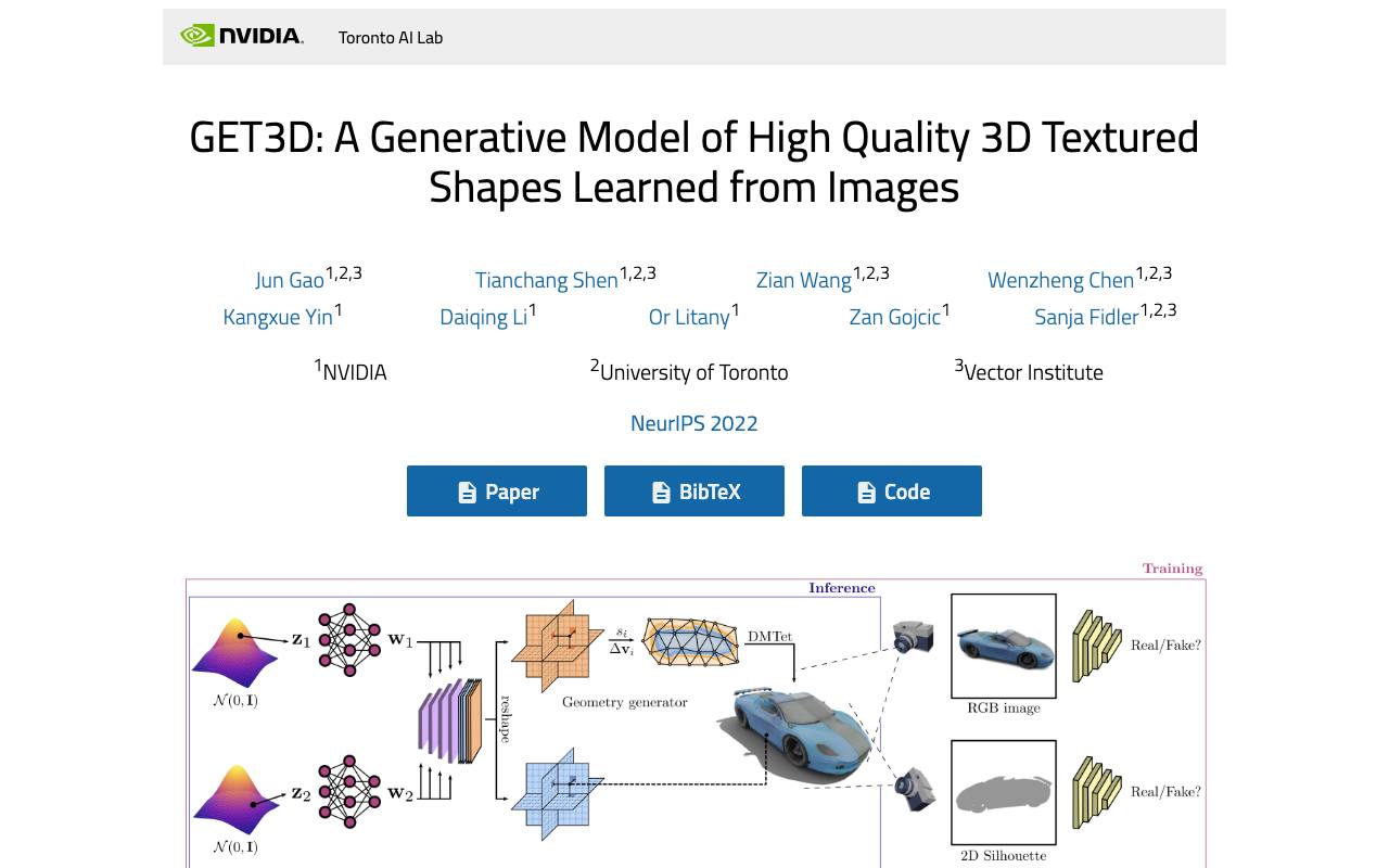 GET3D (Nvidia) screenshot