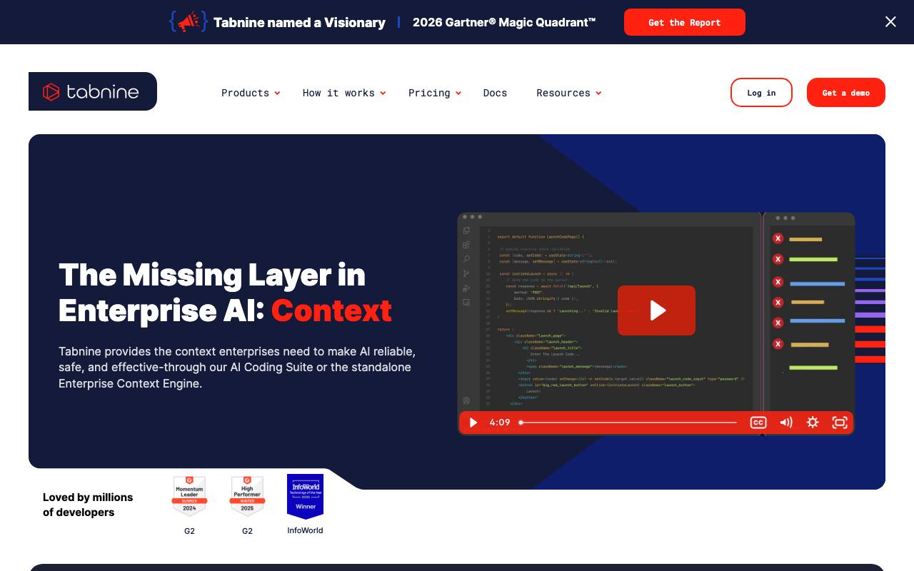 Tabnine screenshot