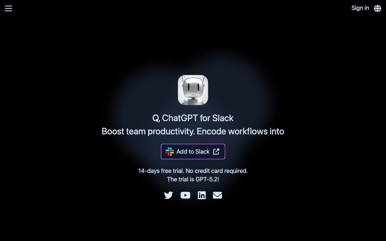 Q Slack Chatbot screenshot
