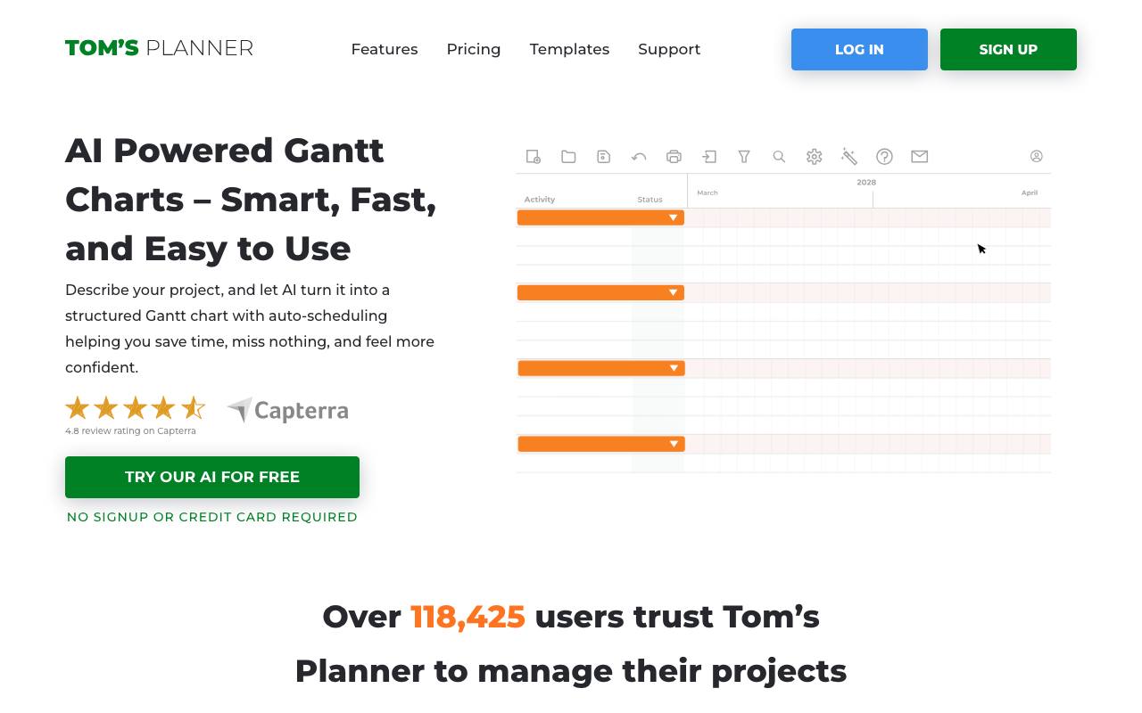 Tomsplanner screenshot