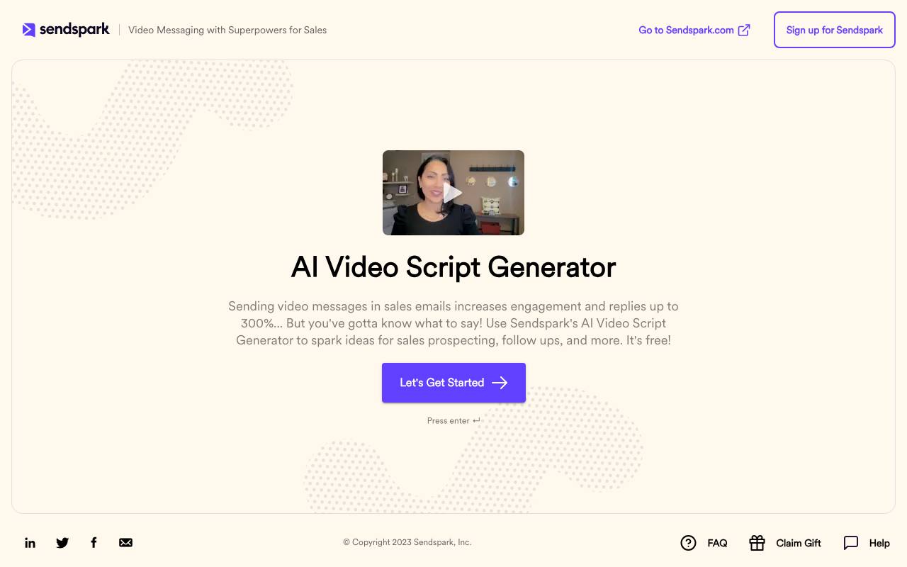 Sendspark screenshot