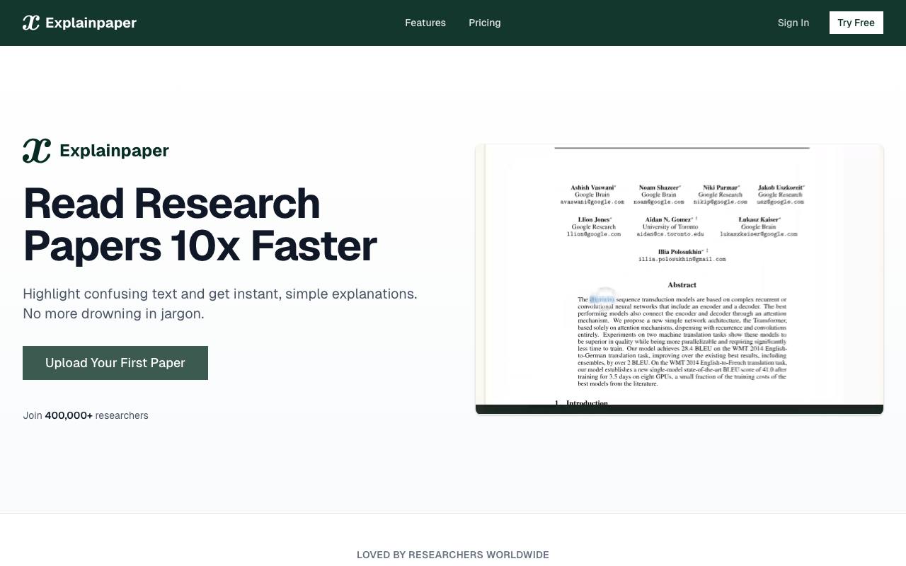 ExplainPaper screenshot